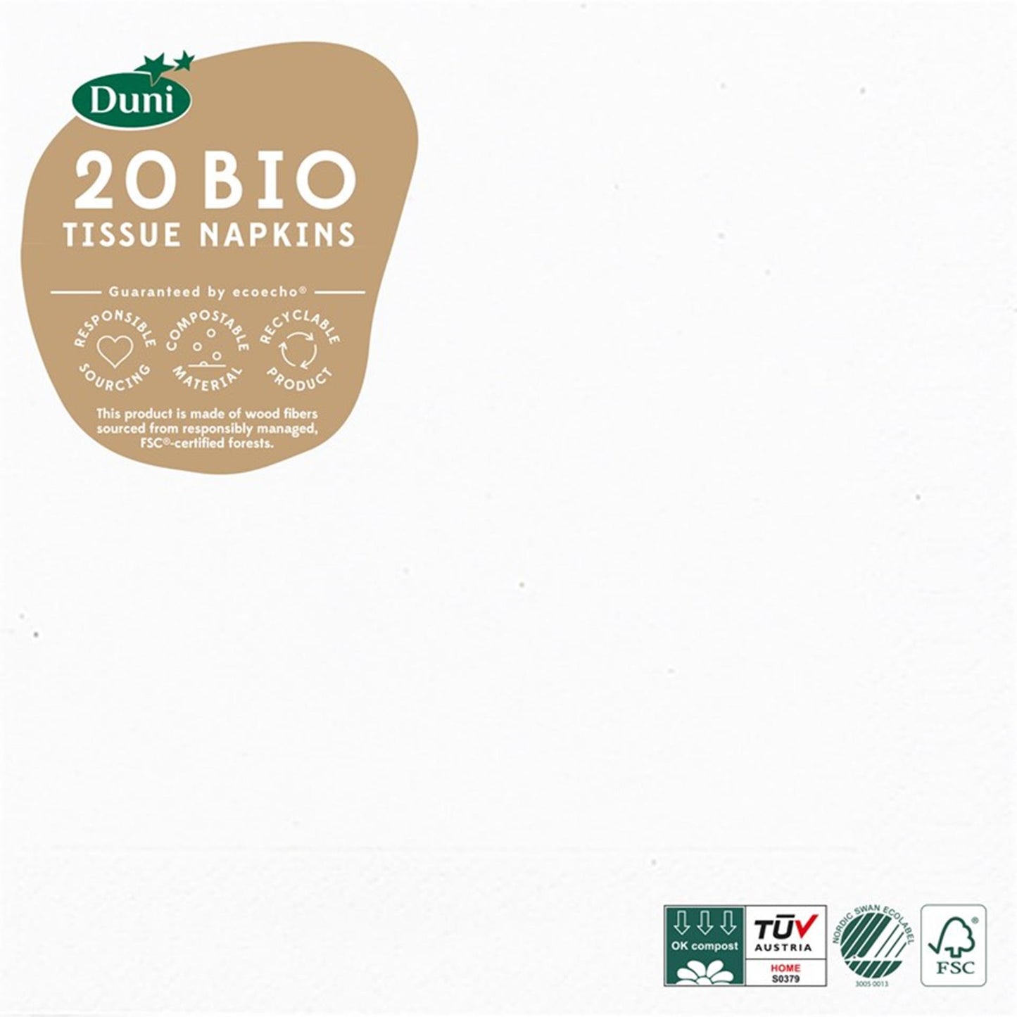 Saminas Duni White 33x33 cm