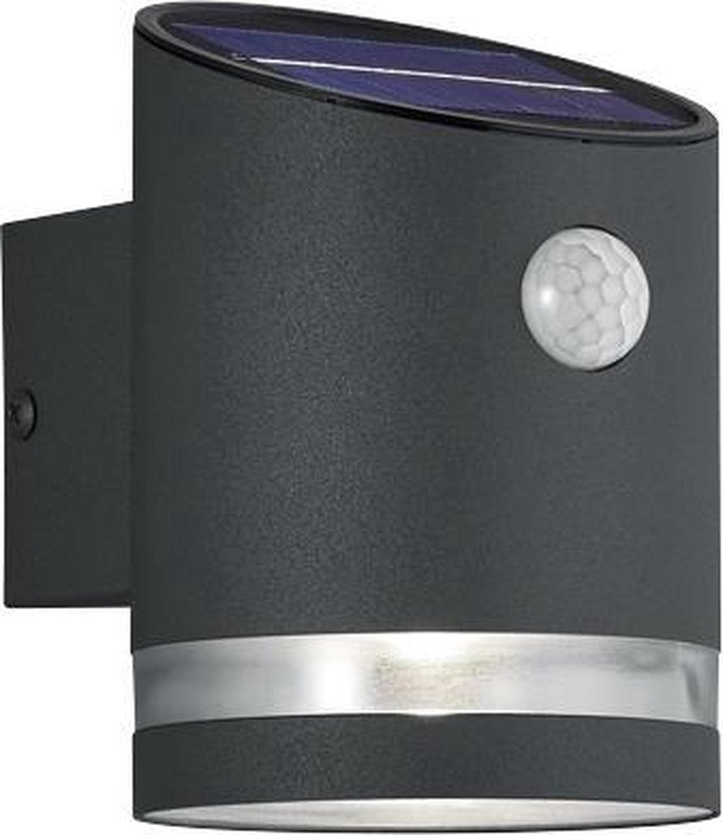 Rl live your light reality salta - wandlamp - antraciet - incl. 1x smd 3w - solar - zonne energie - buitenverlichting - ip44