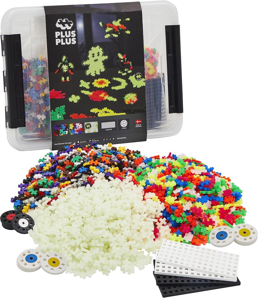 Plus plus scatola portaoggetti build and Glow plus-plus: 2000 pezzi (3919)