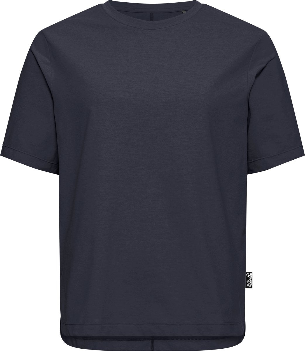 Jack wolfskin travel t w camicia da esterno da donna-blu scuro