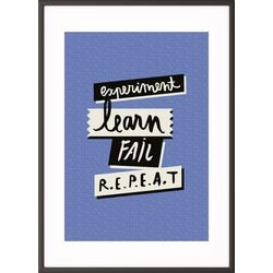 Motivational frame paperflow aluminum black