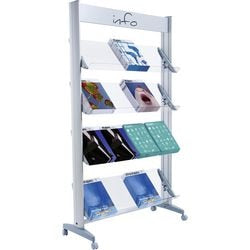 Portadepliant paperflow in metallo argento