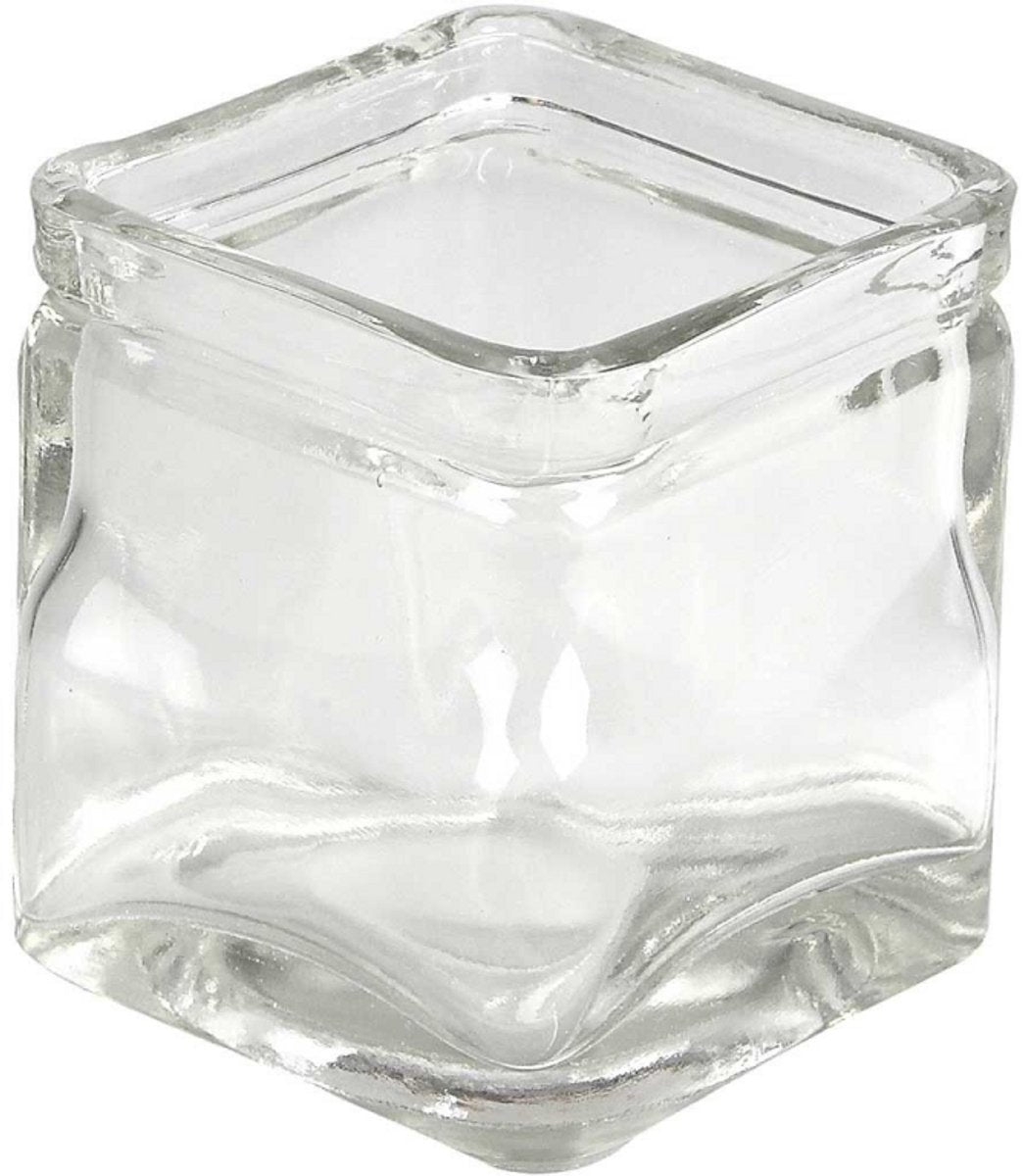 Creativ company vaso cuadrado, h: 8 cm, dimensiones 7,5x7,5 cm, 12 piezas 1 caja