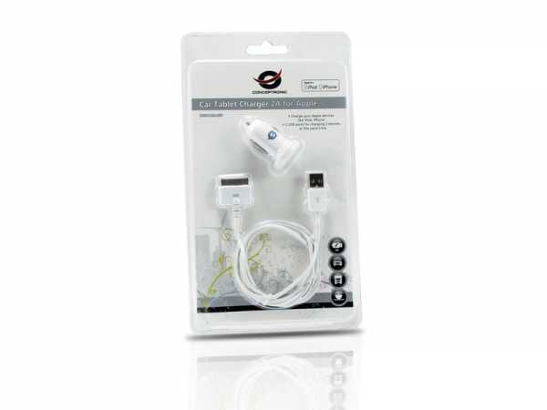 Concepttronic Conceptronic CusbCar2Aset Cavo con caricatore di tablet per auto, 2A
