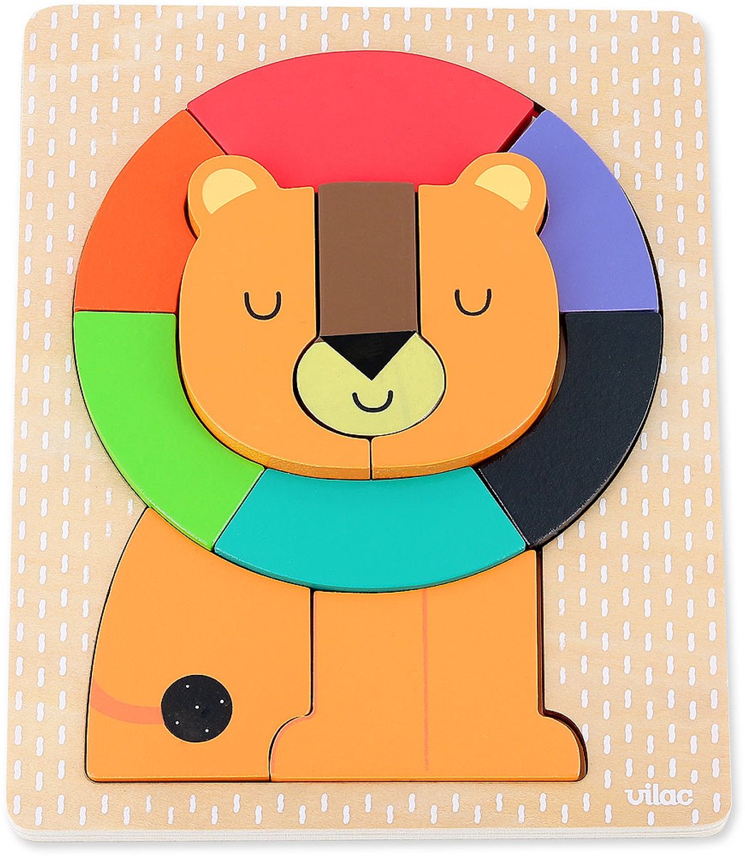 Vilac rompecabezas de madera león andy westface juguetes educativos coloridos.