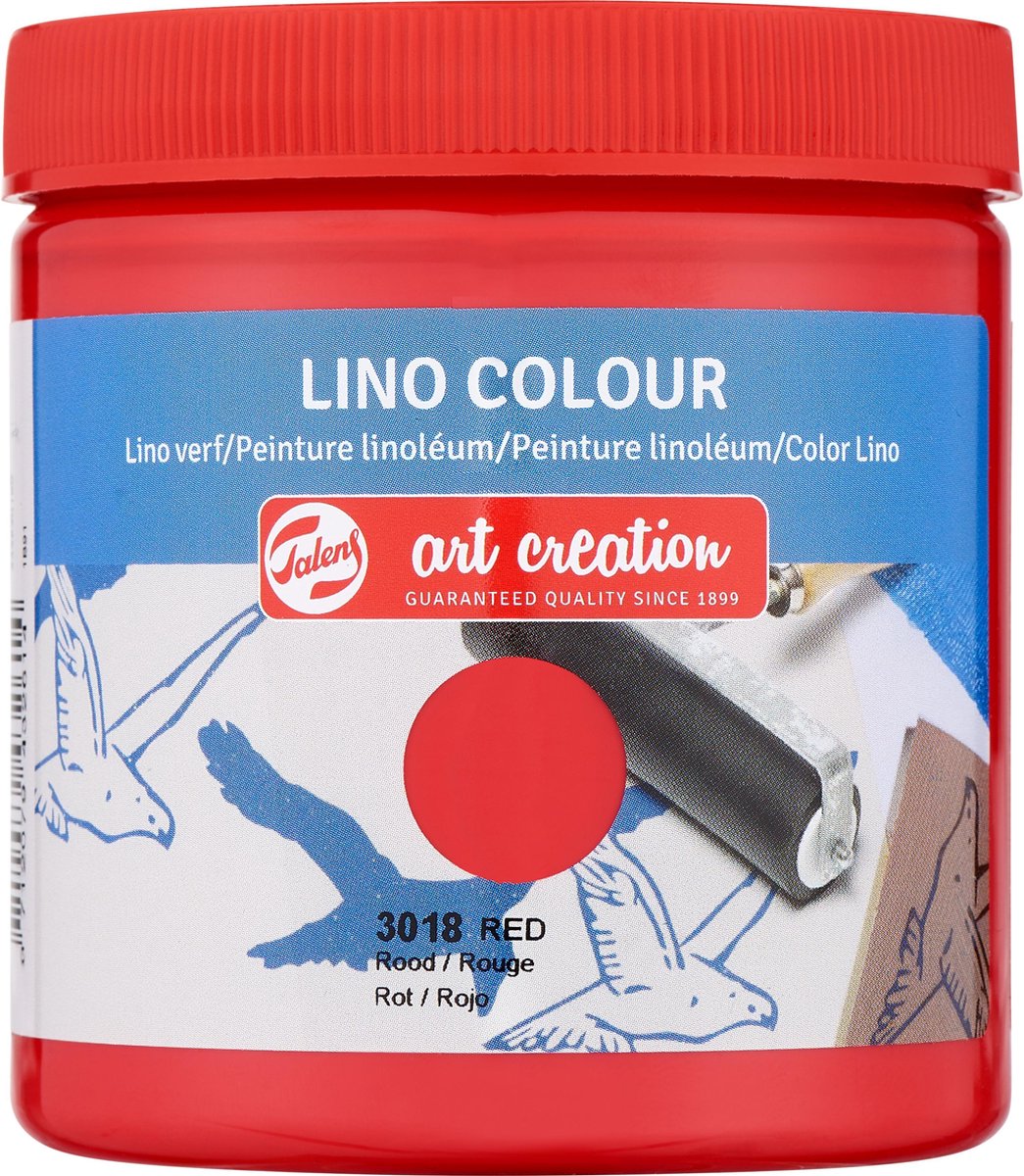 Talens art creation linoverf 250ml - rood - linoleum - blockprint