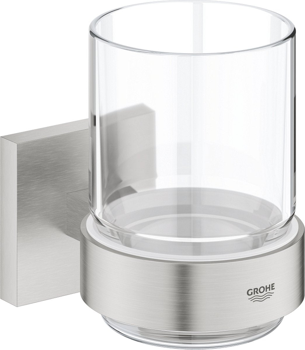 Grohe start cube glas met houder - supersteel (rvs look) 41097dc0