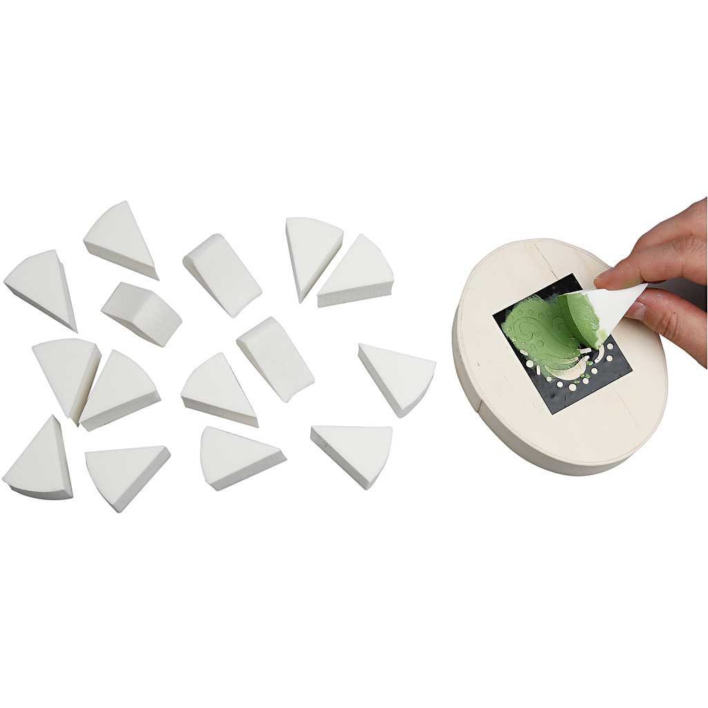 Esponjas Creativ Company, L: 40 mm, W: 25 mm, blanco, 32 piezas 1 caja
