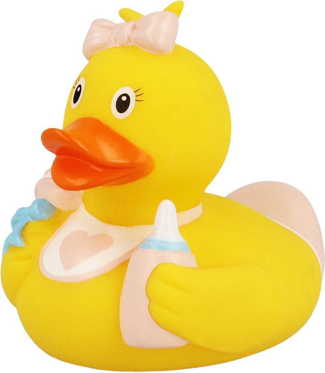 Paperella di gomma Lilalu bambina junior 8,5 cm in gomma giallo rosa blu