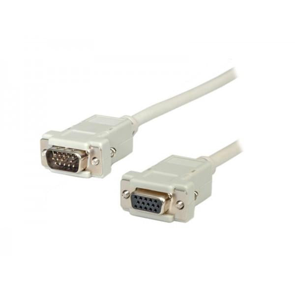 Adj adj adjkof21996530 cable VGA, D-su de 15 pines, m F, 3m, plata