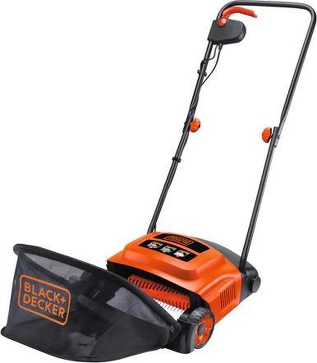 Black+decker 600w 30cm verticuteerder met centrale hoogte-instelling - gd300-qs