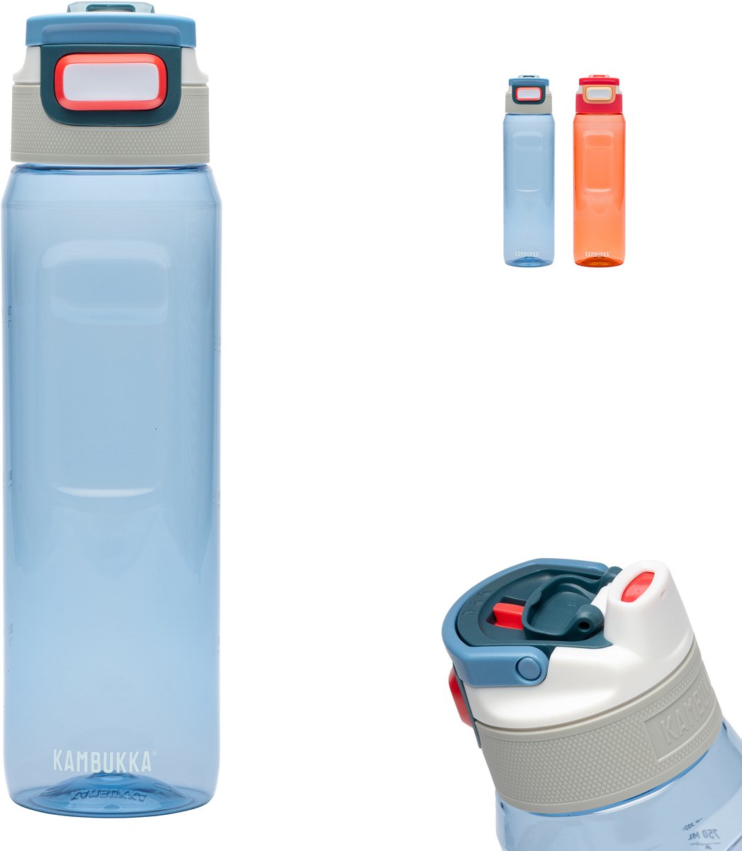 Borraccia Kambukka Elton 1l - blu niagara con coperchio 3 in 1 e facile pulizia