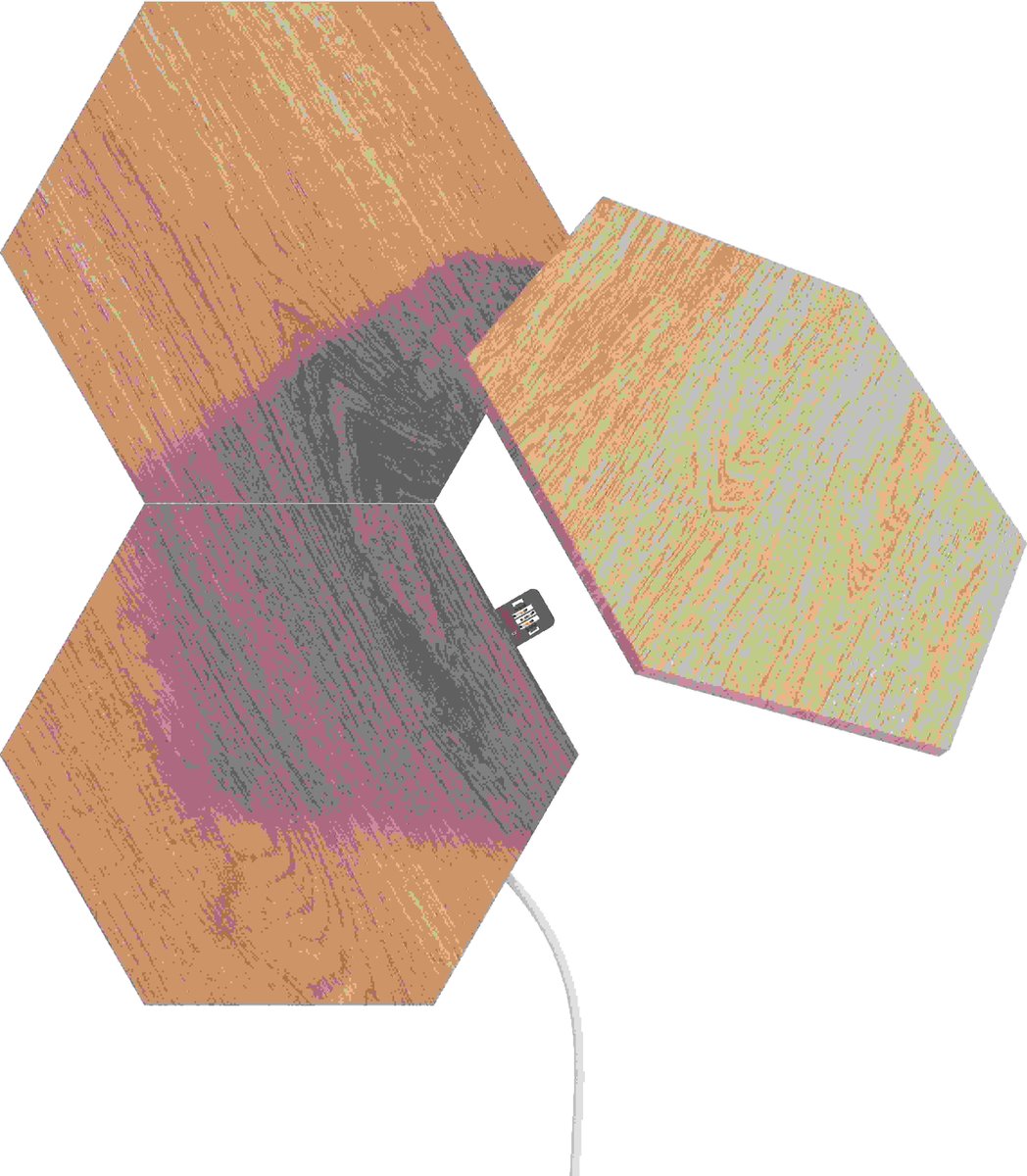 Paquete de ampliación de elementos Nanoleaf - 3 paneles LED - efecto madera - iluminación inteligente - google home