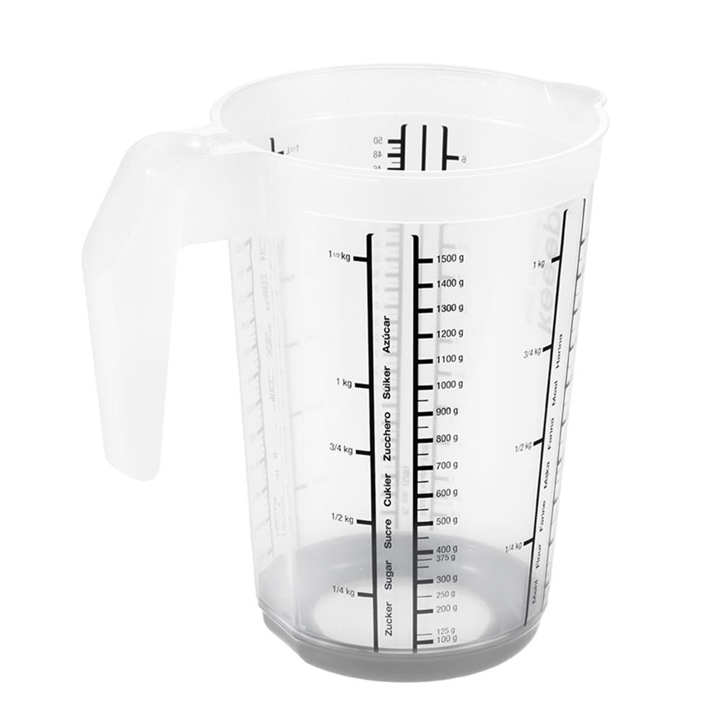Vaso medidor Keeper antideslizante 1,5l gris