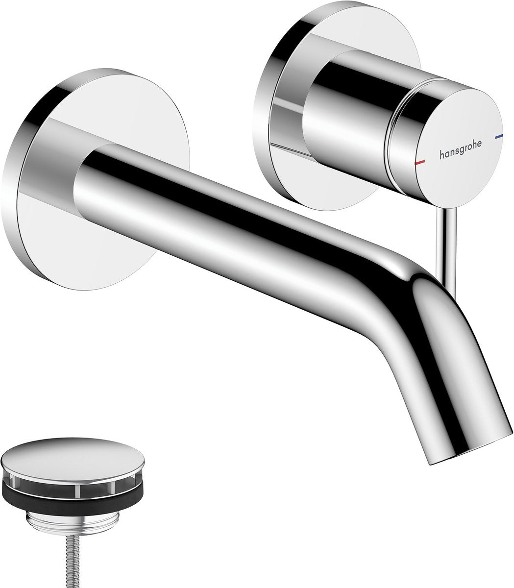 Hansgrohe tecturis s - rubinetto lavabo da incasso - per montaggio a parete - funzionamento monocomando - bocca cm 16,5 - cromo