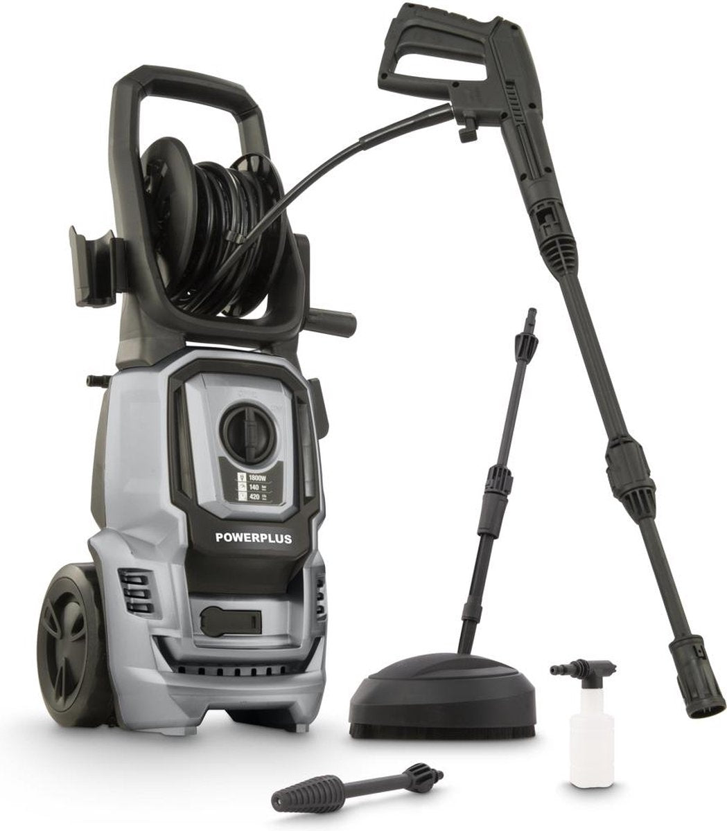 Idropulitrice elettrica Powerplus powxg90411 - Idropulitrice per terrazza 1800 W, 140 bar e 50 °C - con tubo da 8 m e accessori