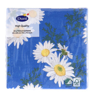 Duni Samkins Daisy Blue 24x24 cm