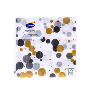 Servilletas burbujas festivas negras 24x24 cm