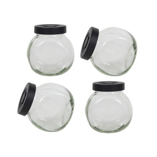 Vano per barattolo di erbe da 4 pezzi LID Matt Black 175 ml
