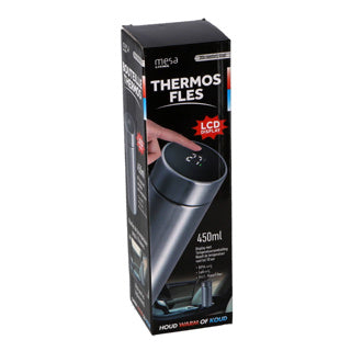 Acero inoxidable sin termoestres 450 ml con termómetro en la tapa que incluye filtro de té