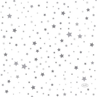 Servilletas Duni polvo de estrellas plateado 33 x 33 cm | 12 piezas