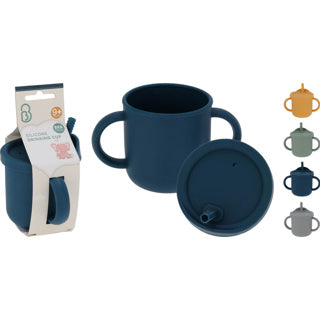 Bicchiere con manici 250 ml 8,4 once silicone 5 asst | 6 pezzi