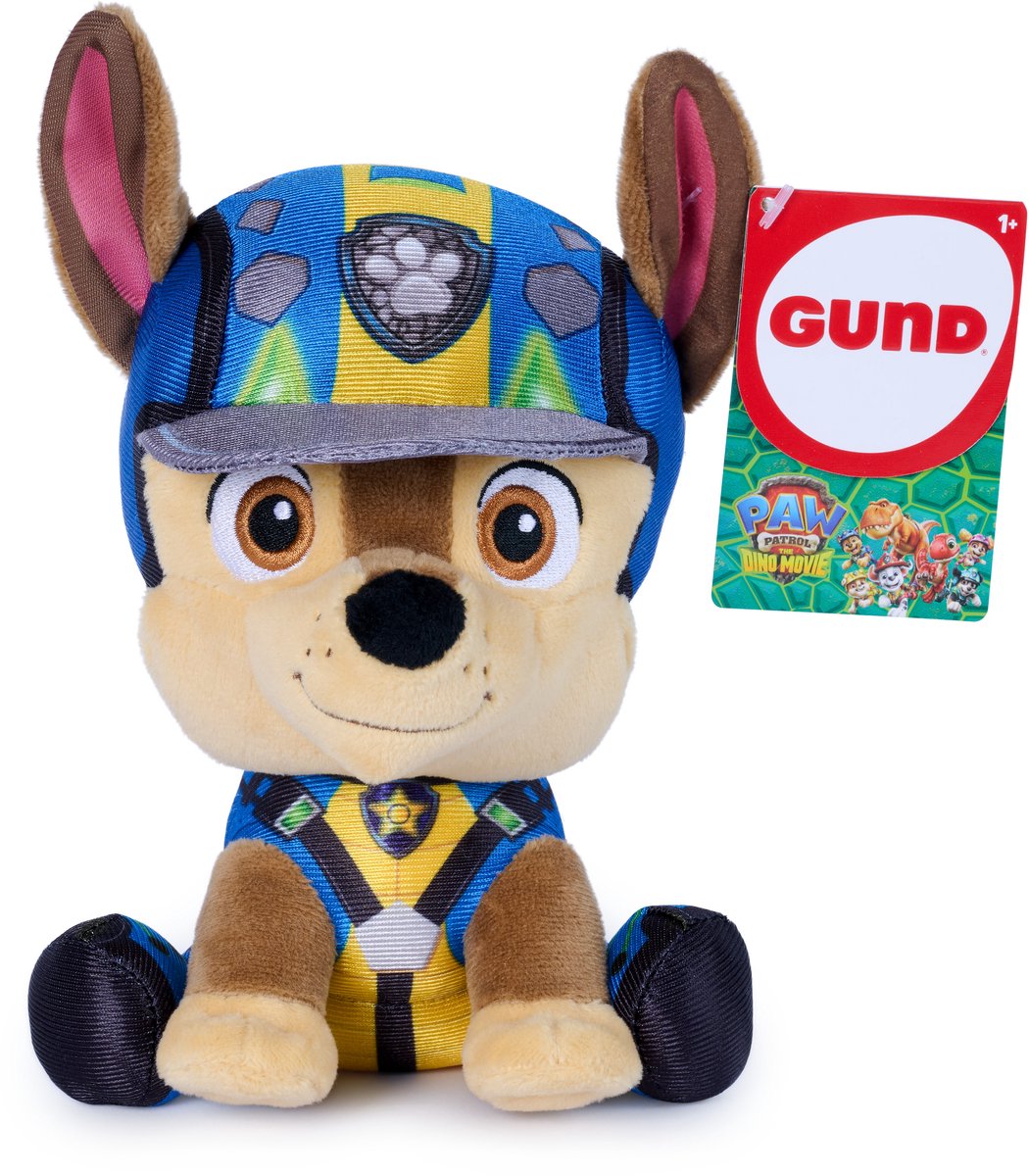 Peluche Paw Patrol Gund: The Dino Movie de Chase, peluche con licencia oficial, artículo de la película, 15,2 cm