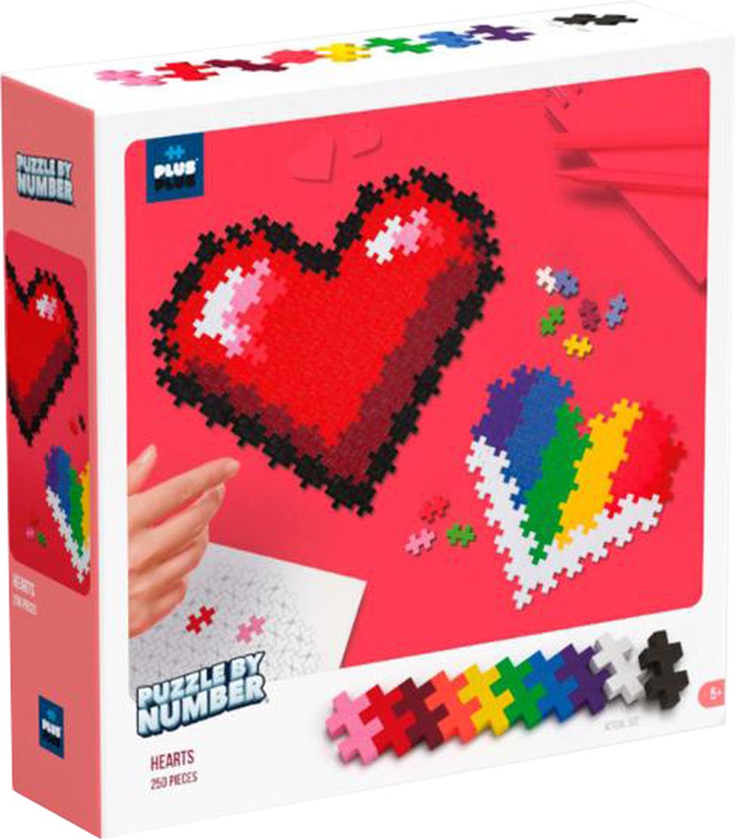 Puzzle plus plus con numeri cuore plus-plus: 250 pezzi (3911)