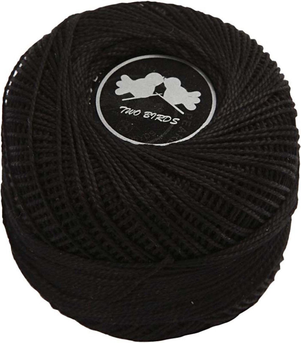 Filato di cotone mercerizzato dell'azienda Creativ, nero, 20 gr 1 gomitolo
