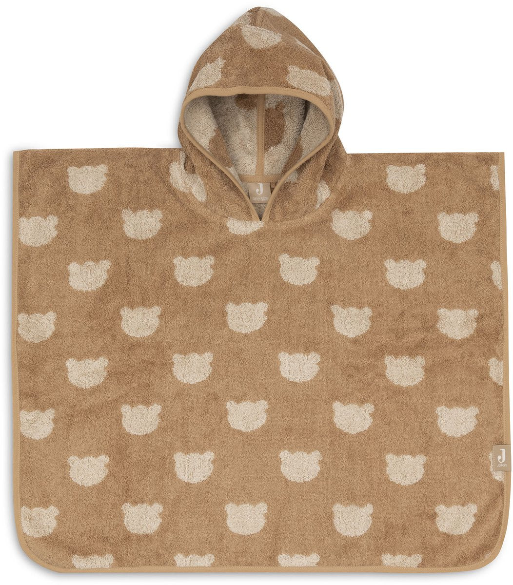 Jollein badponcho - 100% badstof - 1-2 jaar - jacquard - teddy bear reversible