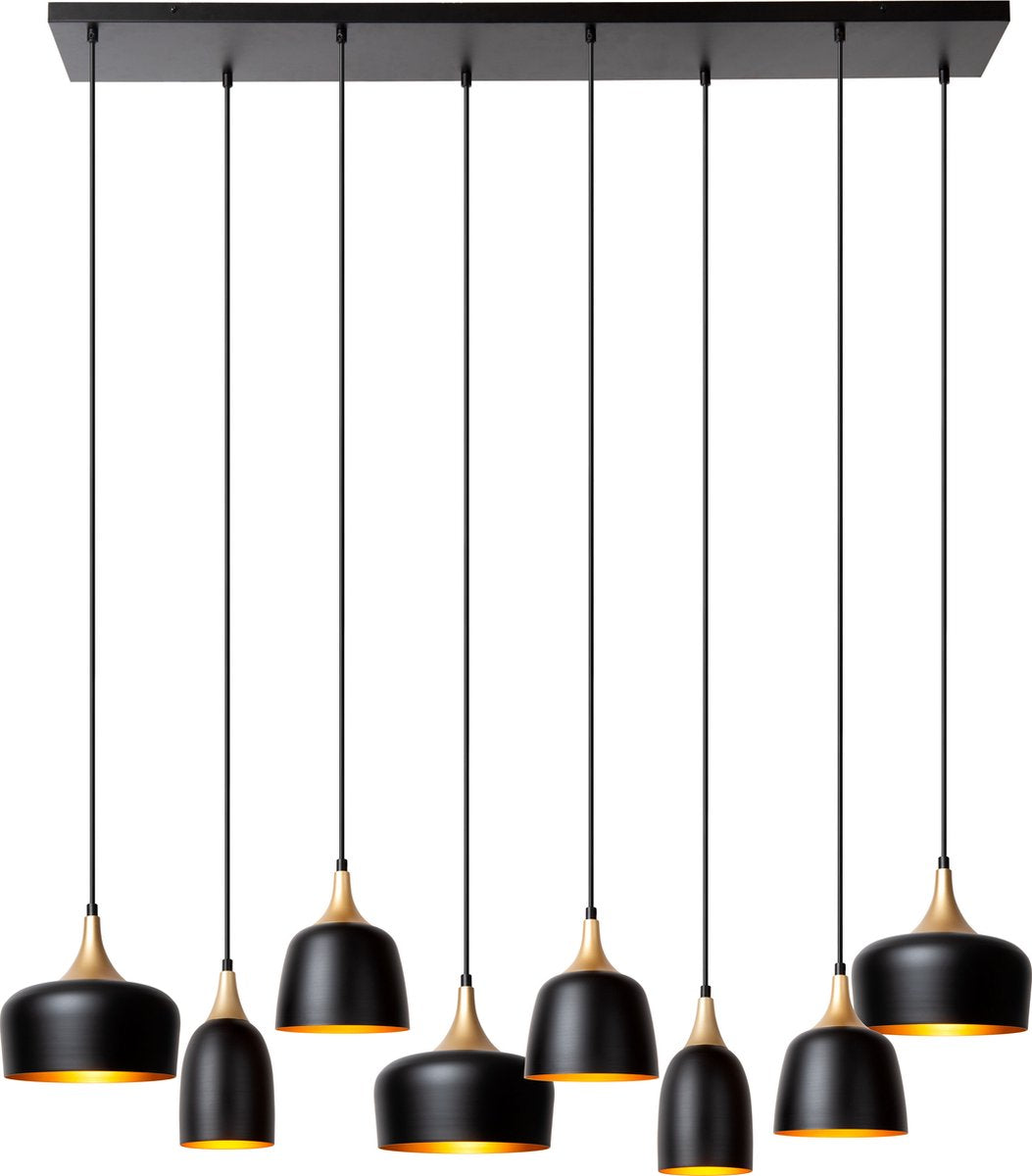 Lucide chayanne - lampada a sospensione - 8xe14 - nera