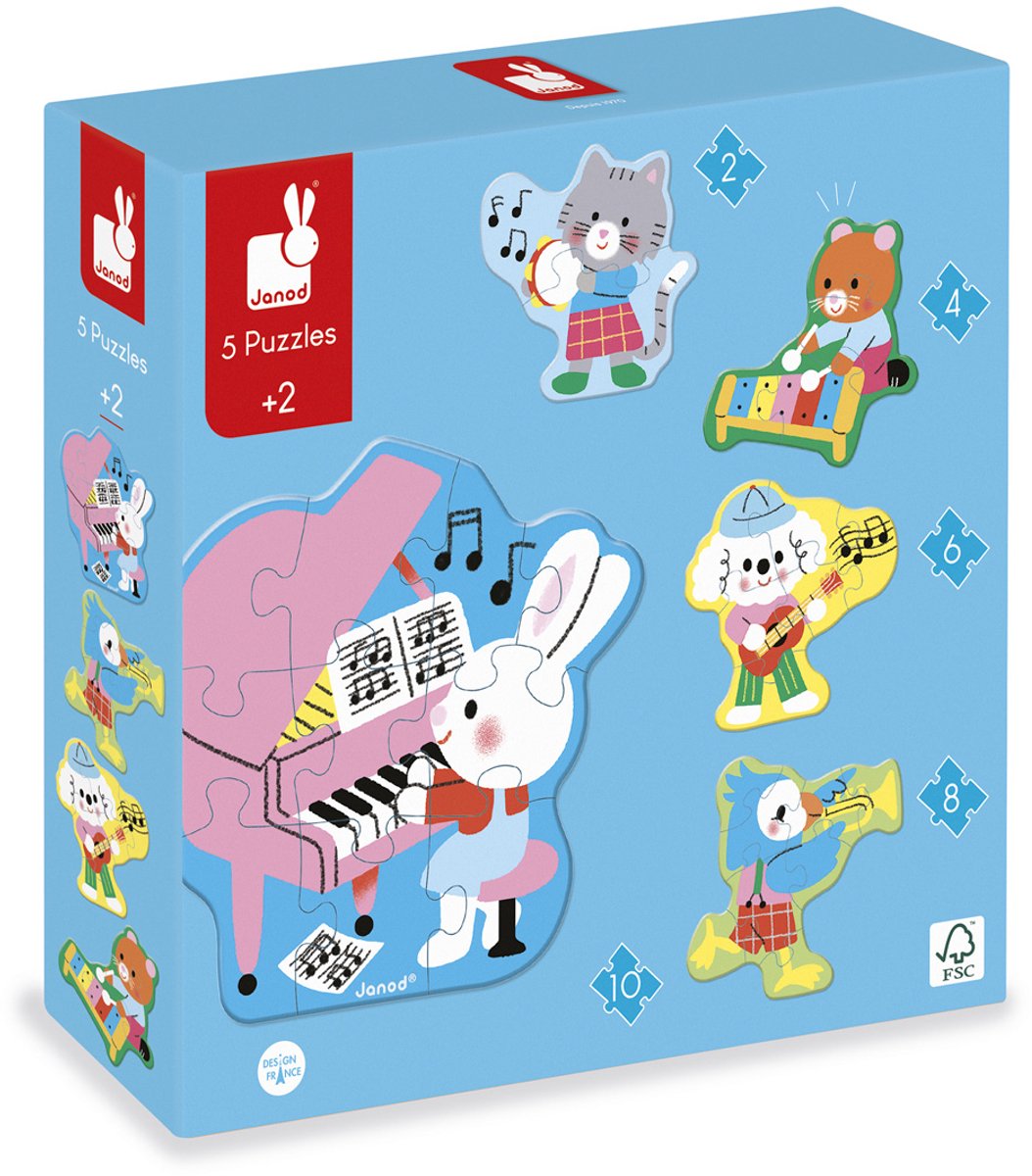 Janod - puzzle - musica - 2, 4, 6, 8 e 10 pezzi