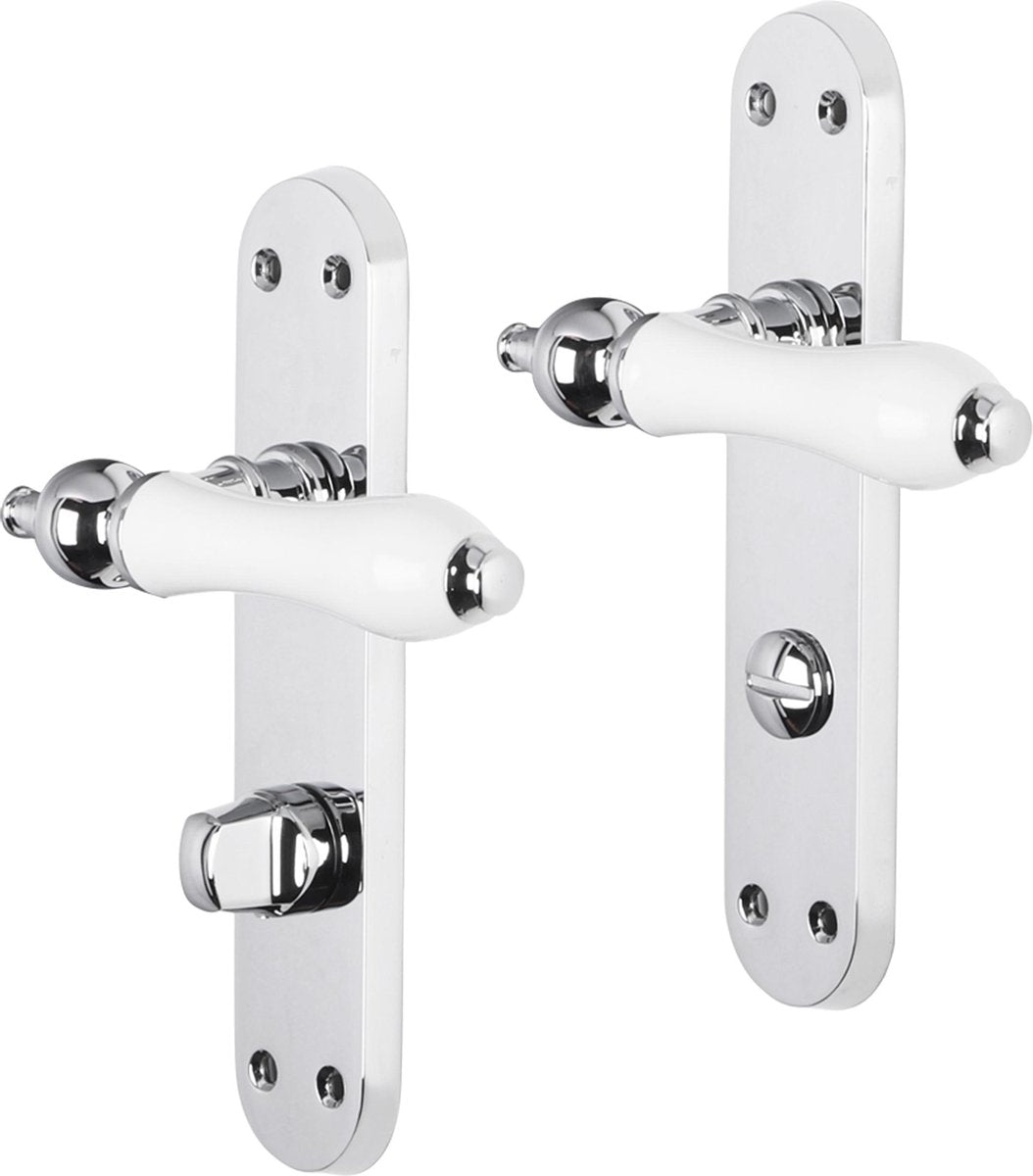 Impresso brisbane kruk met schild ovaal wc63 schroef chroom wit