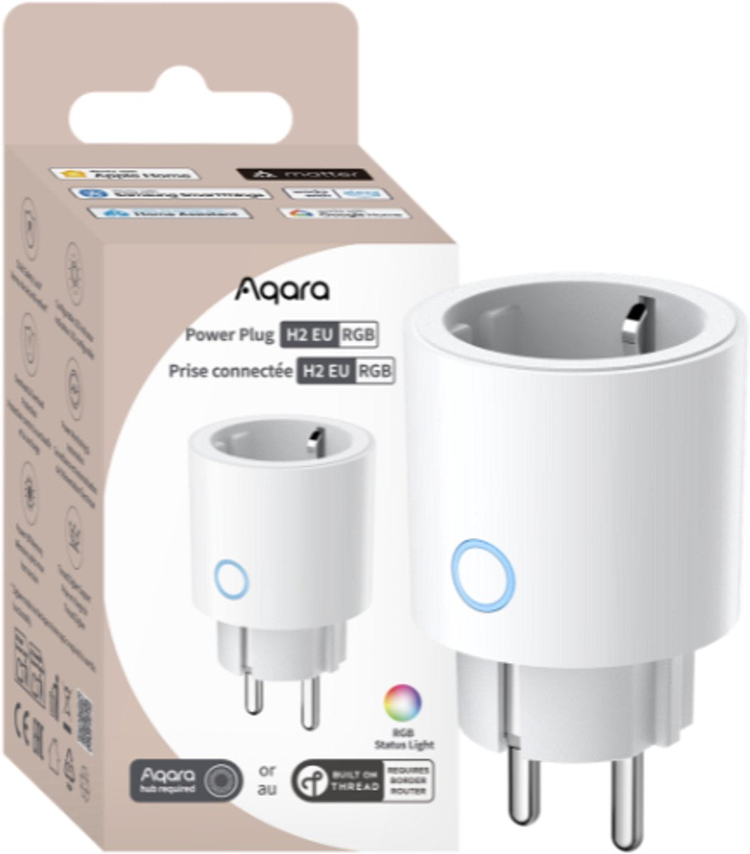 Aqara power plug h2 eu rgb matter thread zigbee slimme stekker met energiemeting