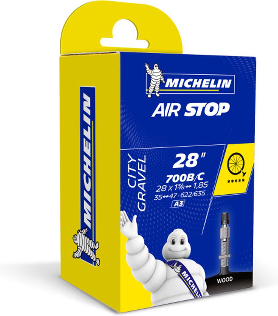Camera d'aria Michelin 28” – airstop a3 – valvola olandese (dunlop) – lunghezza valvola: 40mm – misura etrto: 35 47-622 635