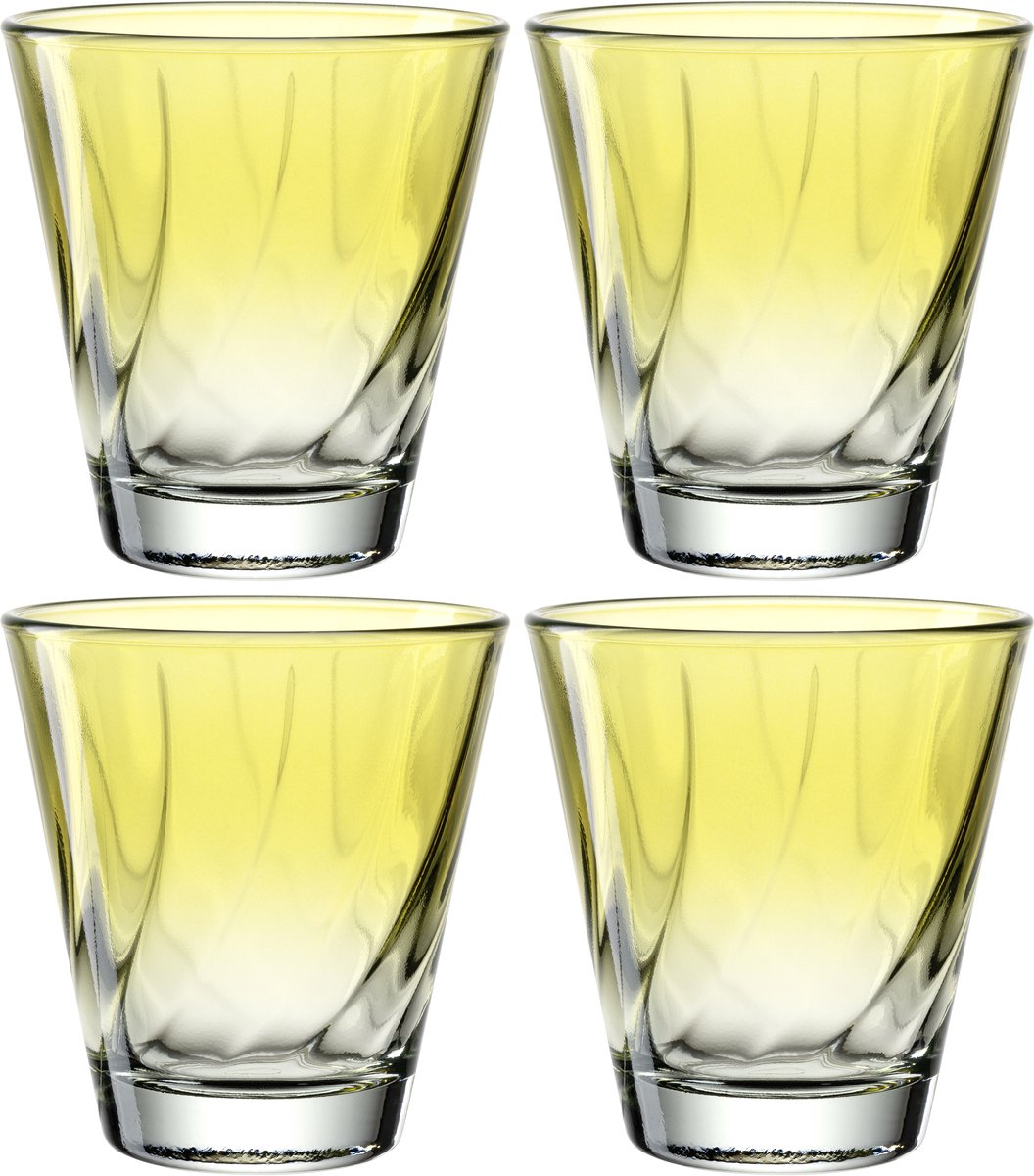 Vaso Leonardo twist 215ml amarillo - set 4