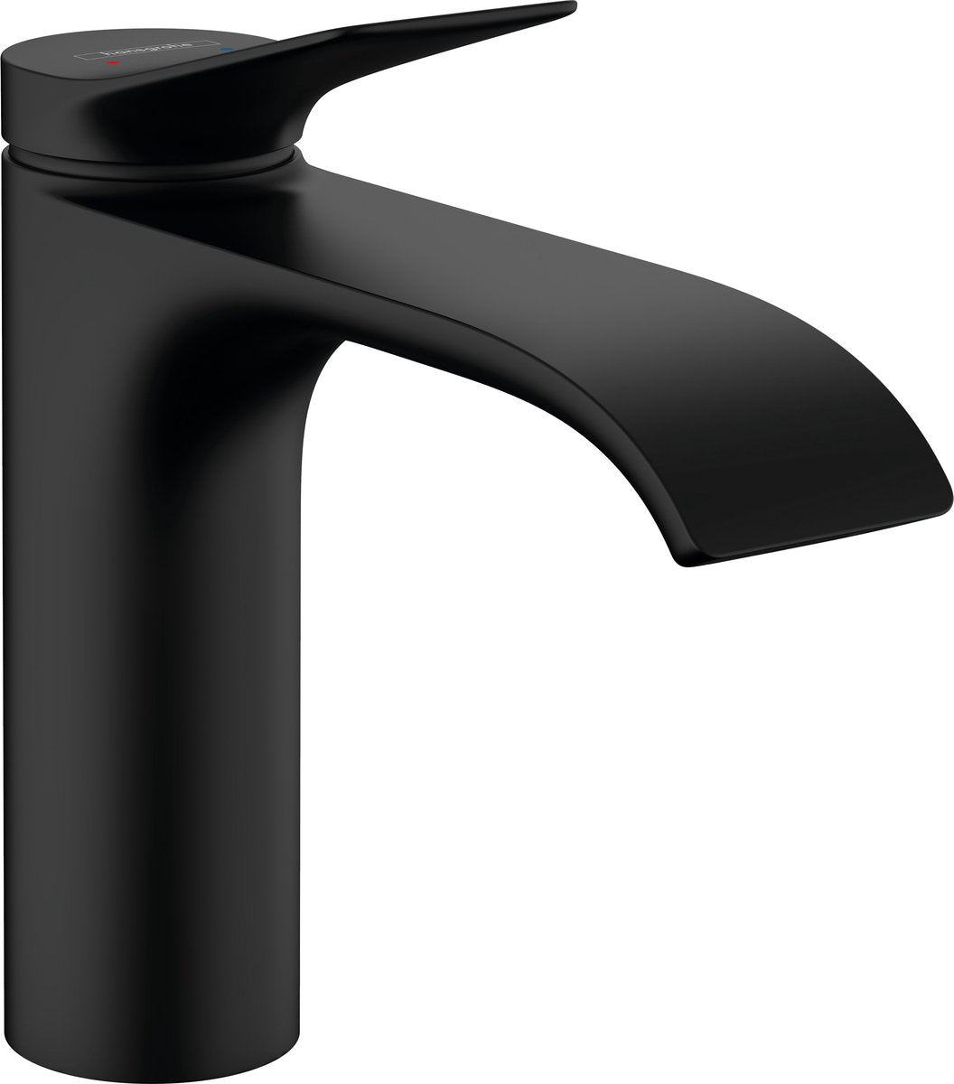 Miscelatore monocomando lavabo Hansgrohe Vivinis 110 con piletta estraibile nero opaco