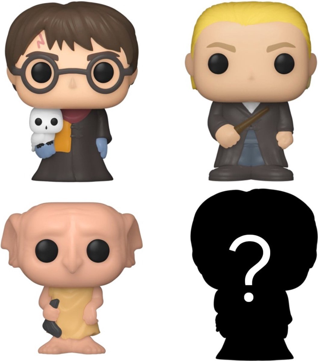 Funko bitty pop! - harry potter 4-pack serie 1 – harry potter 31 – draco malfoy 13 – dobby 17 + mystery