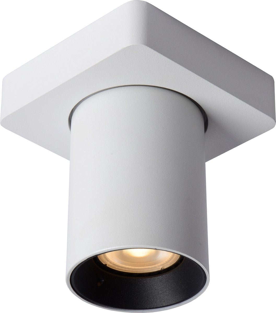Lucide nigel - plafondspot (plafondlamp) - led dim to warm - gu10 - 1x5w 2200k 3000k - wit