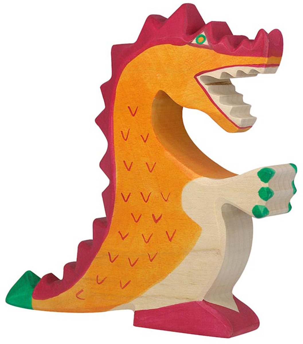Fiabe e cavalieri Holztiger - drago rosso - 17x3x16 cm - figura in legno - fatto a mano