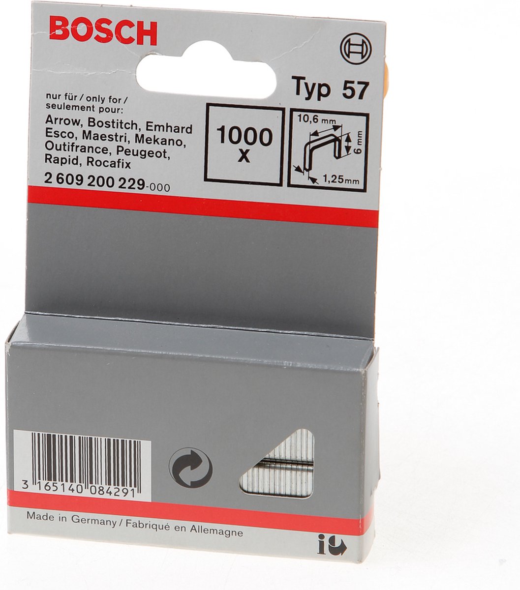 Bosch - no con alambre plano tipo 57 10,6 x 1,25 x 6 mm