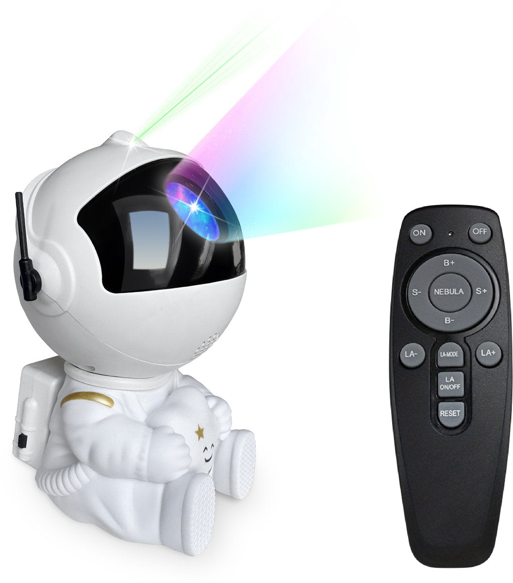 Partyfunlights - astronaut star projector - laser and northern lights - USB - with remote control