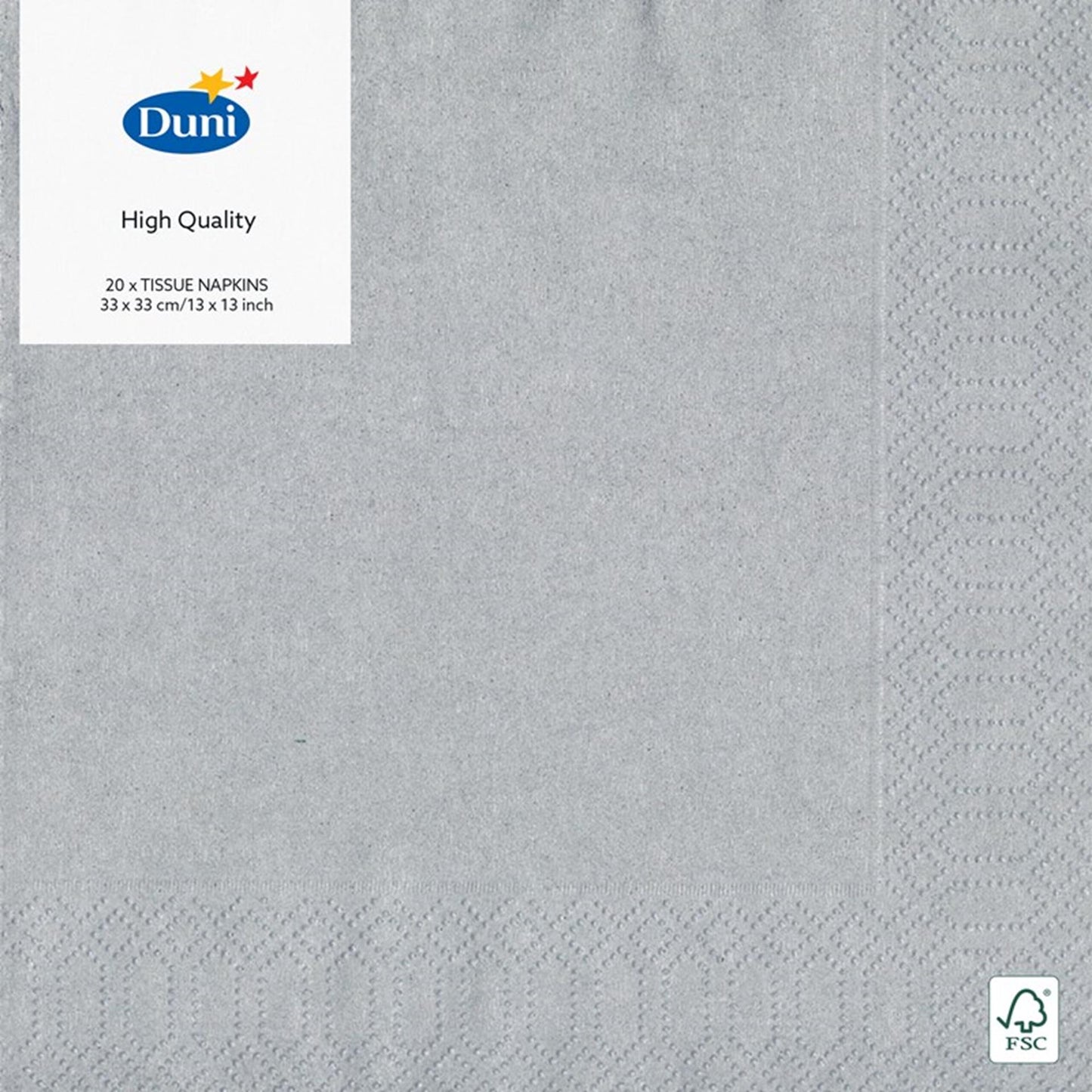 Tovaglioli Duni argento 33x33 cm