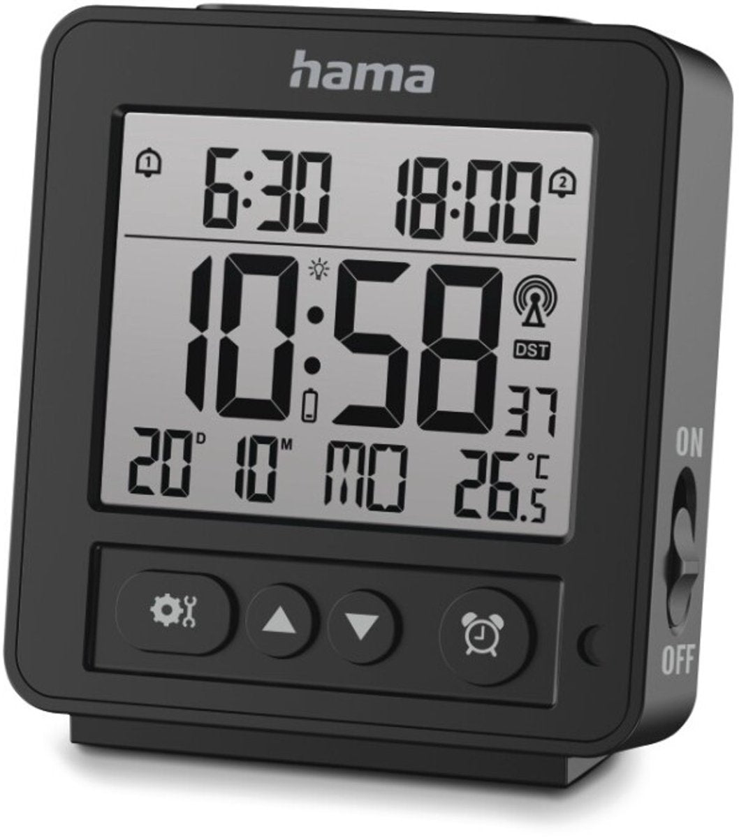 Sveglia Hama - rodi - digitale - radiocontrollata - nera