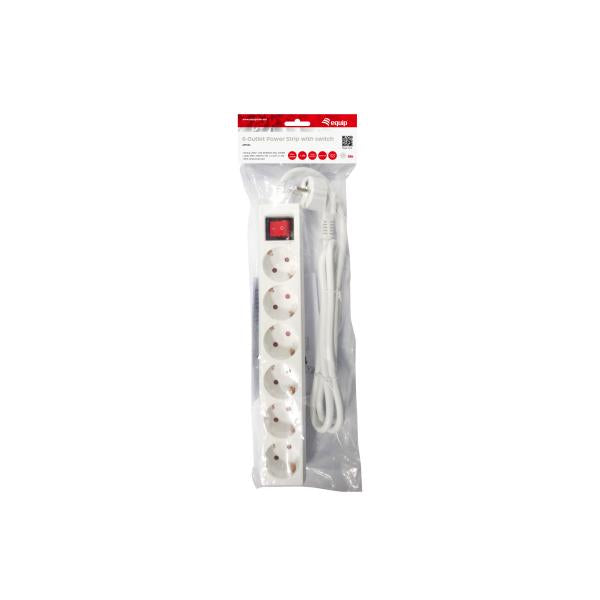 Equipaggiare equipaggiamento 245552 6-outlet striscia con interruttore, outlet 6x interno, tipo F, 1,5 mm², 1,5 m
