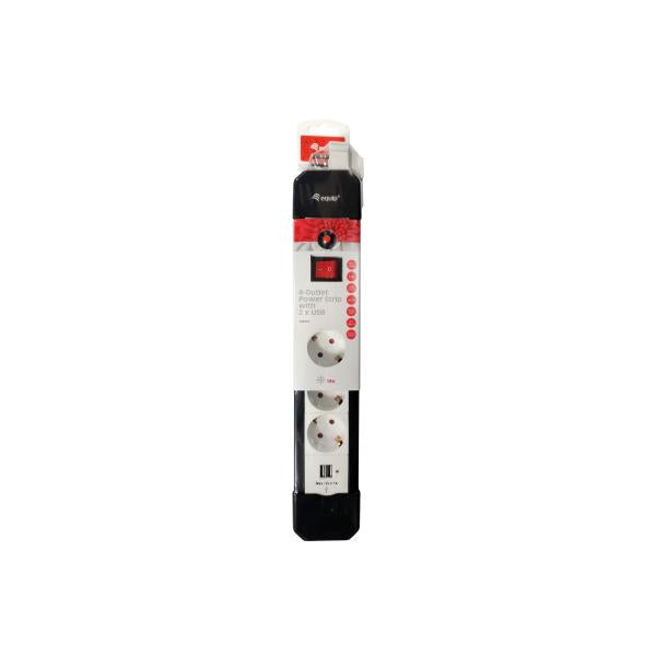 Equipaggiamento equipaggiamento 245553 Striscia da 4-outlet con 2x USB, outlet 4x interno, tipo F, 1,5 mm², 1,5 m