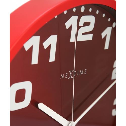 Nextime Nextime Klok 3053ro Dash Red, Ø35 cm, pared, plata roja