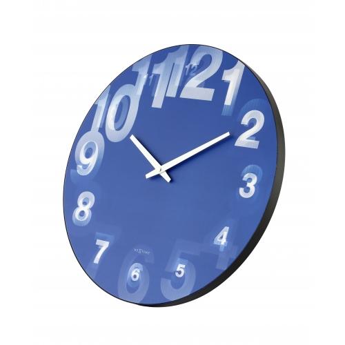 Nextime Nextime Klok 3077bl 3d, Ø39.5 cm, pared, blanco azul