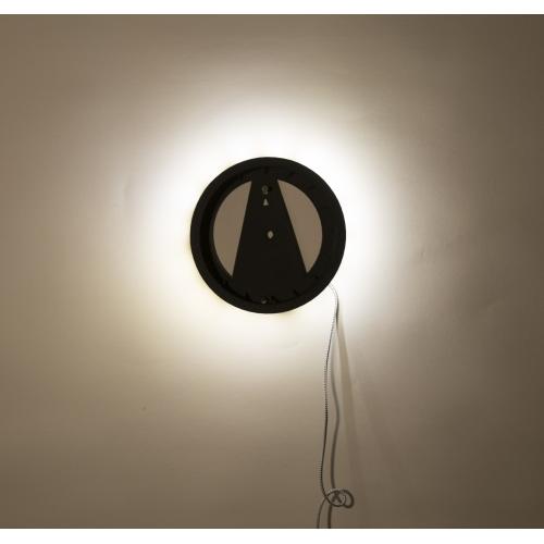 Nextime Nextime Klok 3094 Light It Up, Ø18,5 cm, illuminazione, muro, nero