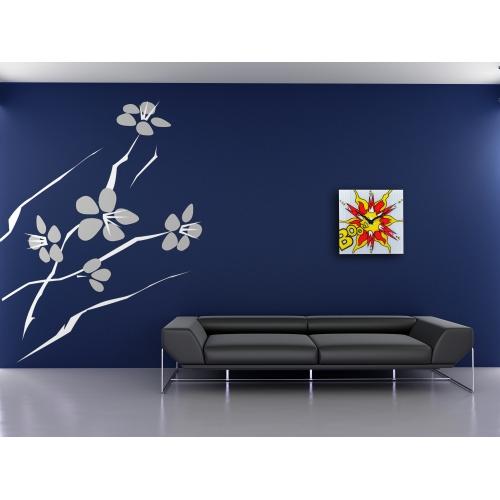 Nextime Nextime Klok 8173 Boom, 43x43 cm, pared, rojo amarillo blanco